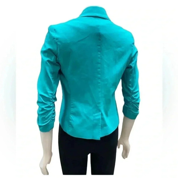 89th & Madison Aquamarine Gathered Half Sleeve Blazer Size Small - Picture 2 of 12